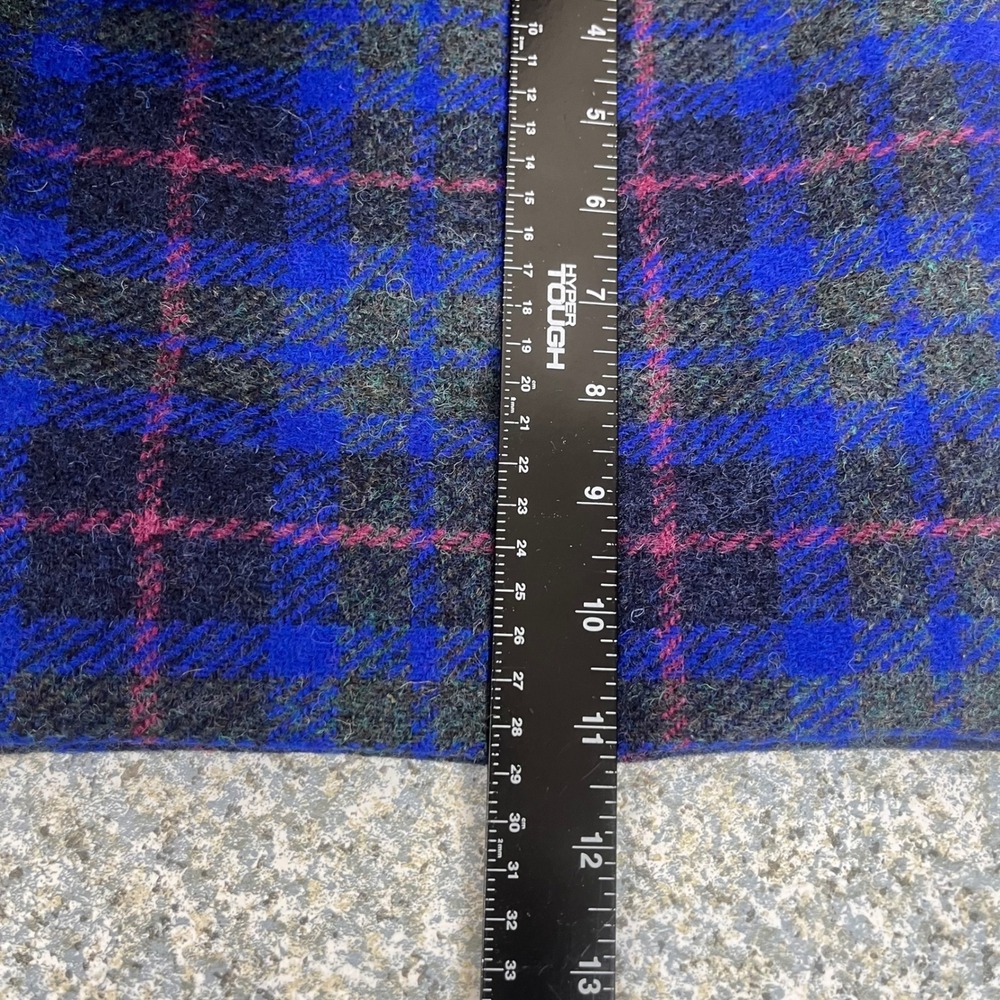 Harris Tweed Shoulder Bag Blue Plaid Wool Owl Lining Crossbody Magnetic Closure - Picture 11 of 11